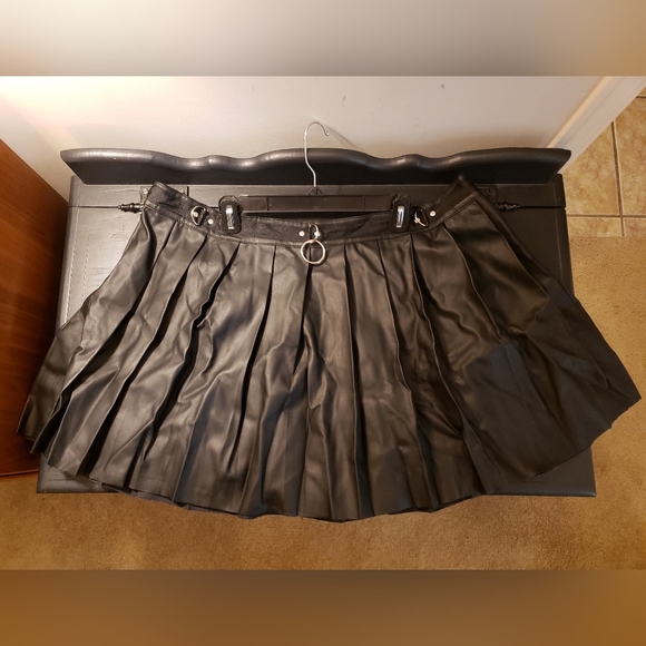 Current Mood Dresses & Skirts - Dolls Kill Current Mood 3X Pleather Pleated Skirt
